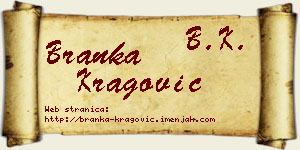 Branka Kragović vizit kartica